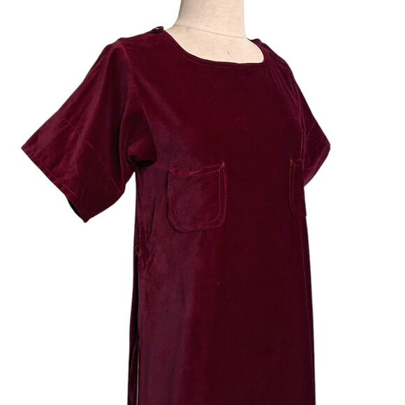 70s vintage velvet tunic top dress overlay Esprit burgundy boho hippie. - Picture 11 of 14